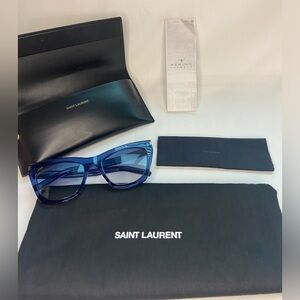 Saint Laurent Kate Sunglasses, Blue, Cat-Eye, & Gradient